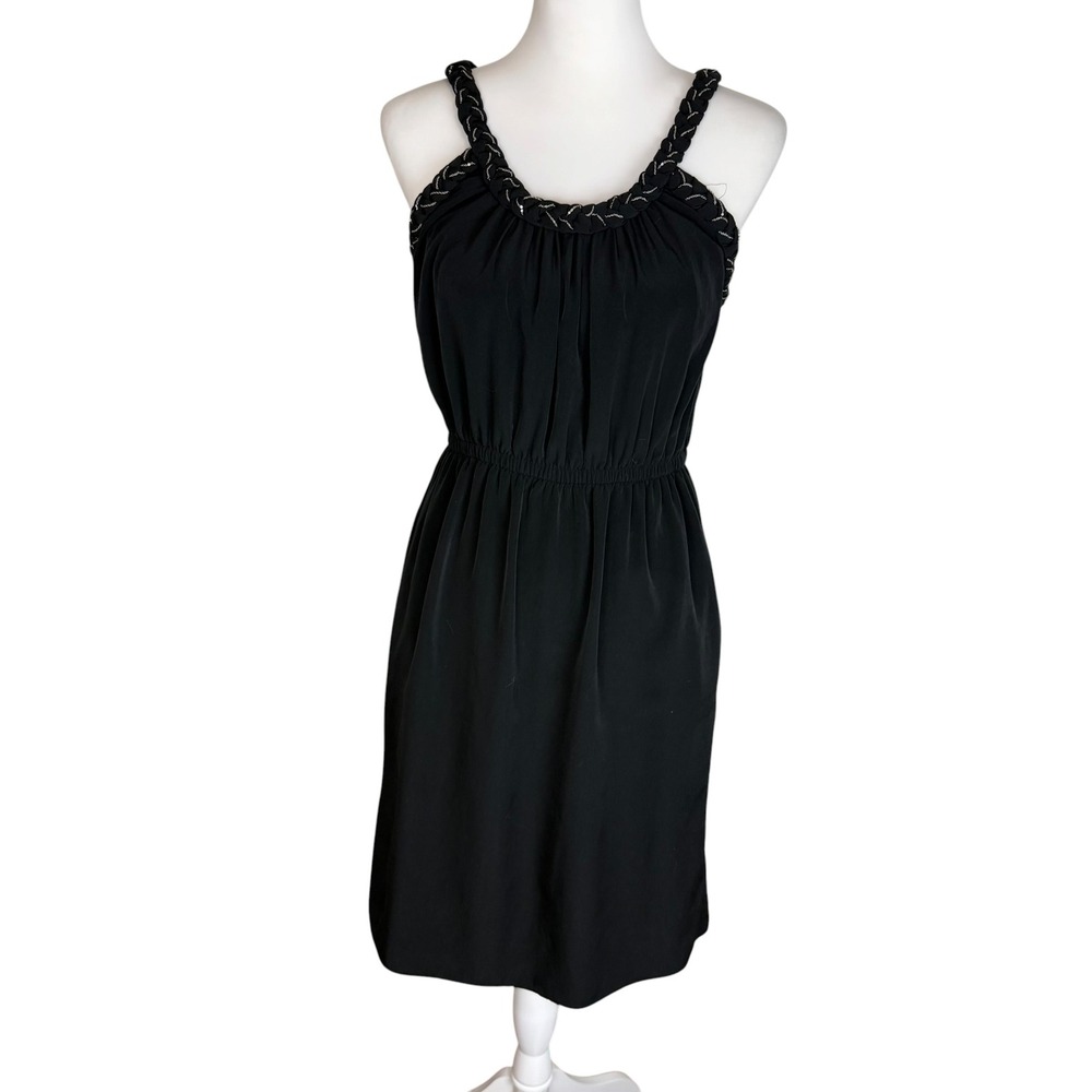 Banana Republic Womens Black Braided Chain Neckline Cocktail Dress Size 2‎